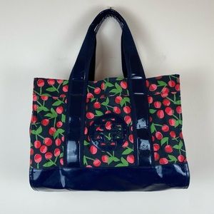 Tory Burch Cherry Print Ella Canvas Tote Bag